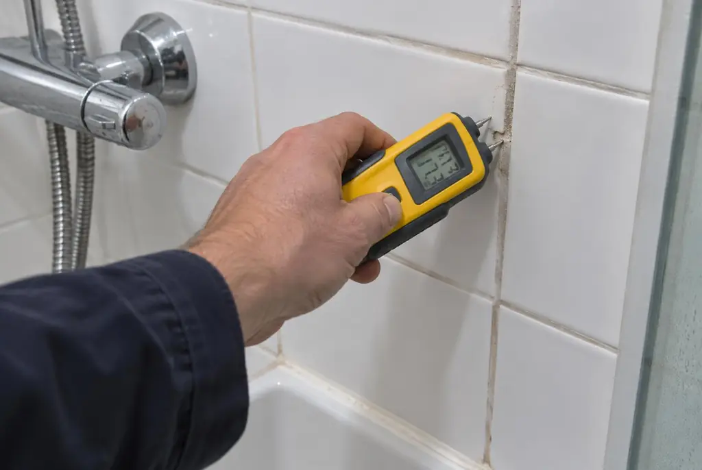 Lekdetectie Ter Aar – vochtmeter op badkamertegels bij de douche